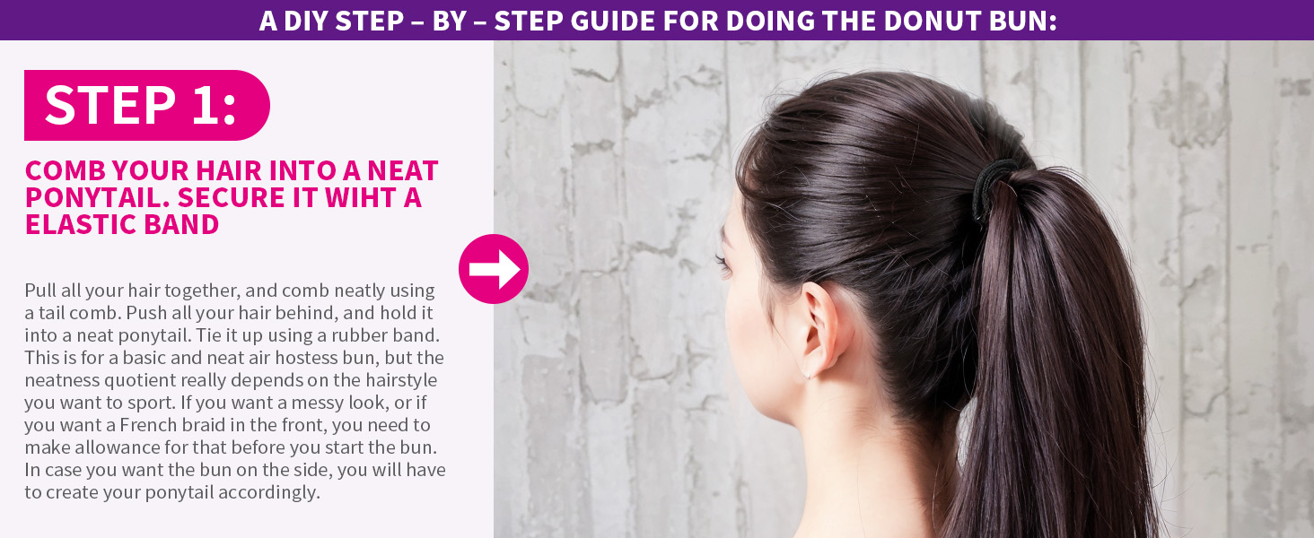 comb your hair and make a ponytail 
