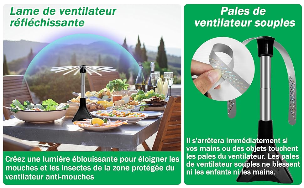 Ventilateur Répulsif Pliable et Suspendu, Aucun Produit Chimique Nécessaire Répulsif