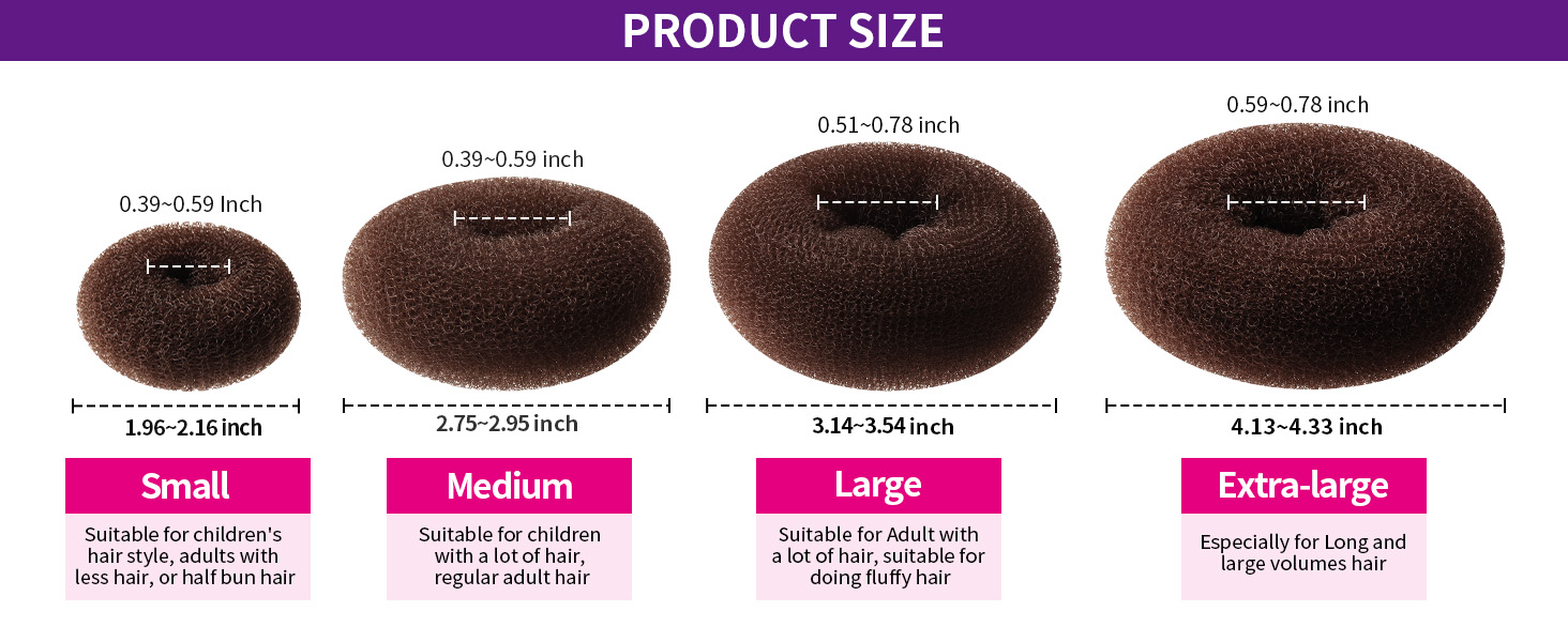 hair bun maker size
