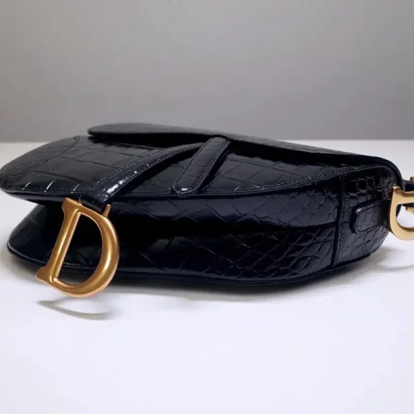 Dior Saddle Bag Crocodile Black - Image 2