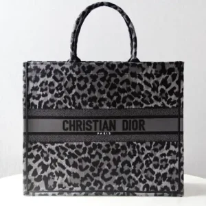 Dior Tote Book Leopard Grey