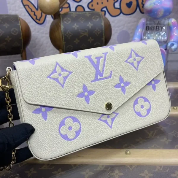 Louis Vuitton Felicie Pochette White Purple - Image 4