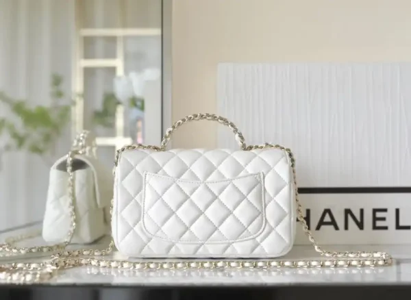 CHANEL CF 20 cm Handle White - Image 4