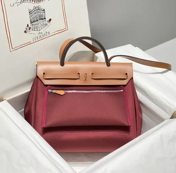 Hermes Herbag 31cm Bordeaux Red - Image 2