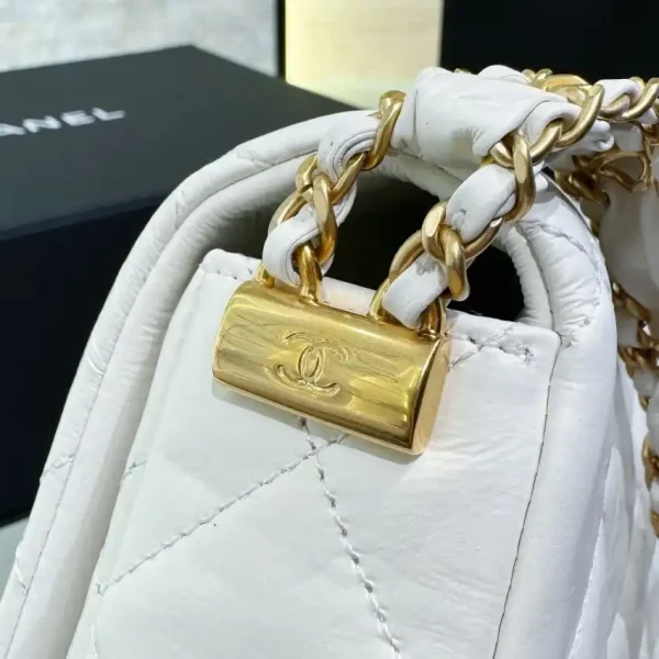 CHANEL 19 Mini Flap  White Bag - Image 11