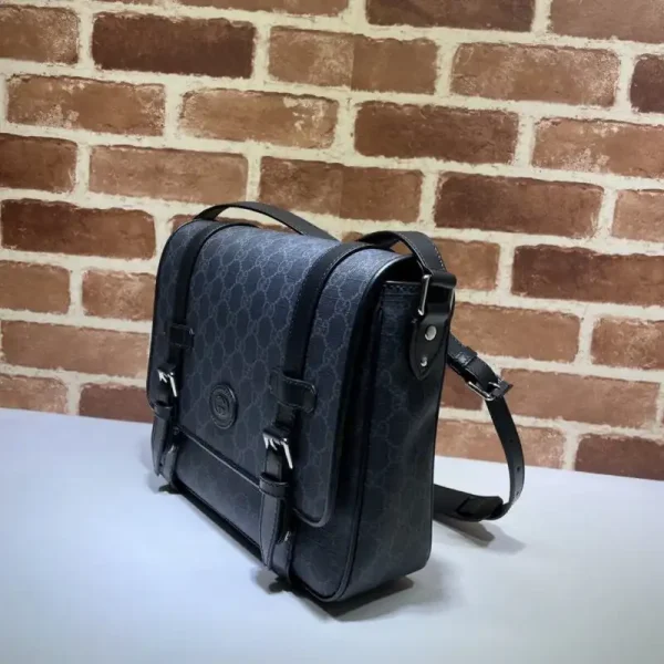 Gucci   GG Supreme Shoulder Bag Black - Image 4