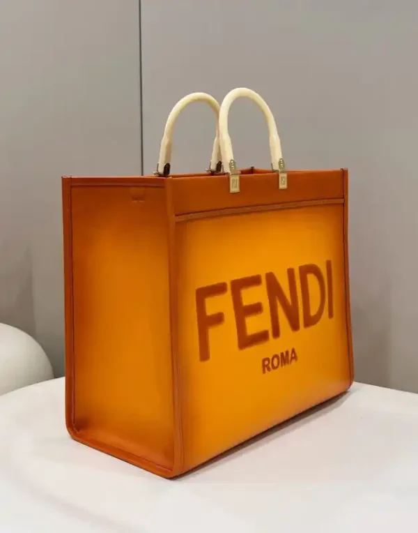 Fendi Peekaboo Tote Orange - Image 3