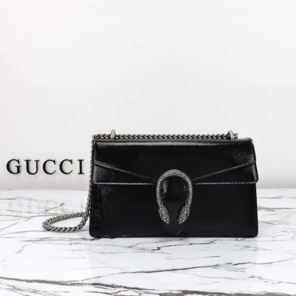 Gucci Dionysus Small Shoulder Bag Patent Black