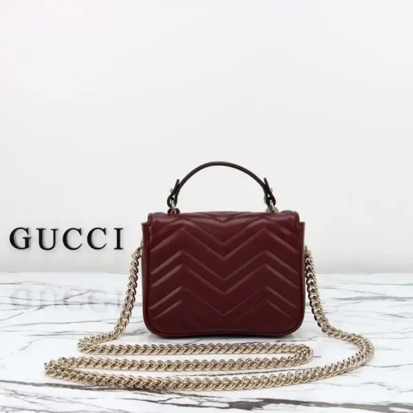 Gucci  Marmont Mini Top Handle Bordeaux - Image 8