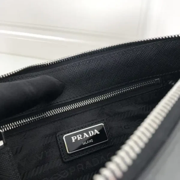 Prada Saffiano Pouch Silver - Image 2