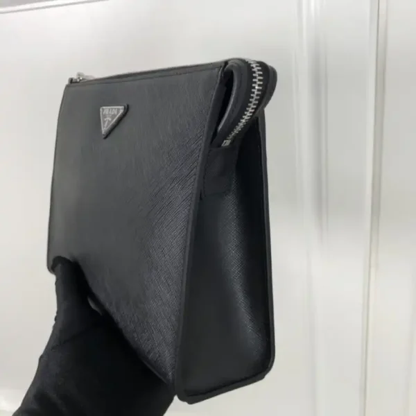 Prada Saffiano Pouch Silver - Image 7