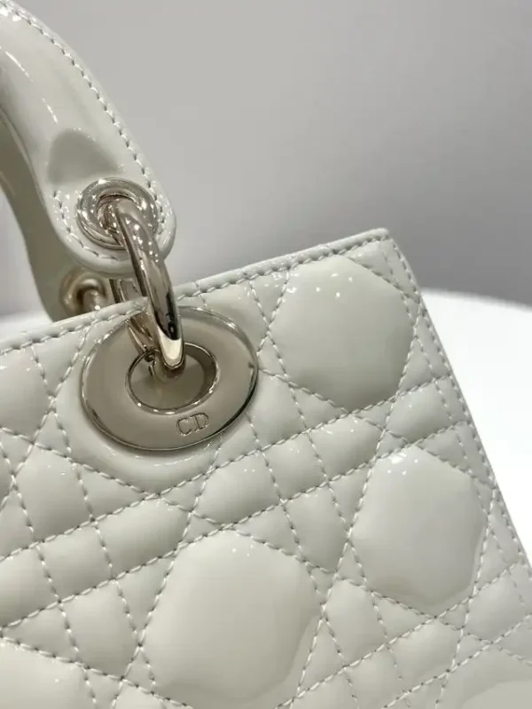 Dior Lady D-Joy Bag  White Patent - Image 3