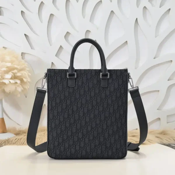 Dior Saddle Shopping Tote Oblique Black - Image 6