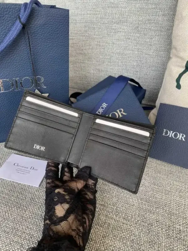 Dior Jacquard Wallet Black - Image 6