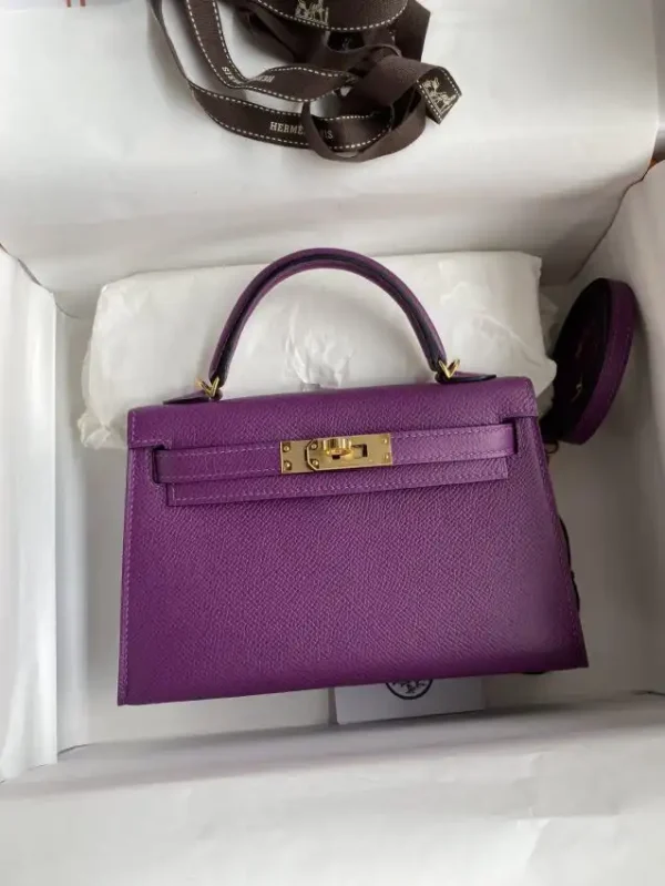 Hermes Kelly Epsom Anemone Purple