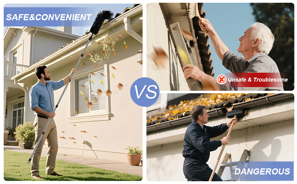 gutter cleaning tools from the ground