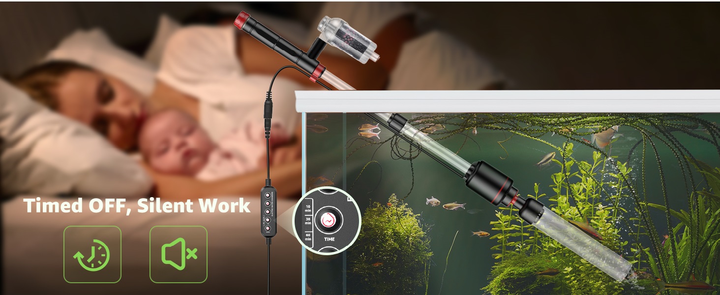 Suness 24W Aquarium Vacuum Gravel Cleaner
