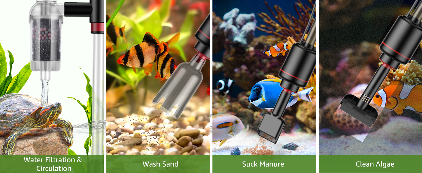 Suness 24W Aquarium Vacuum Gravel Cleaner