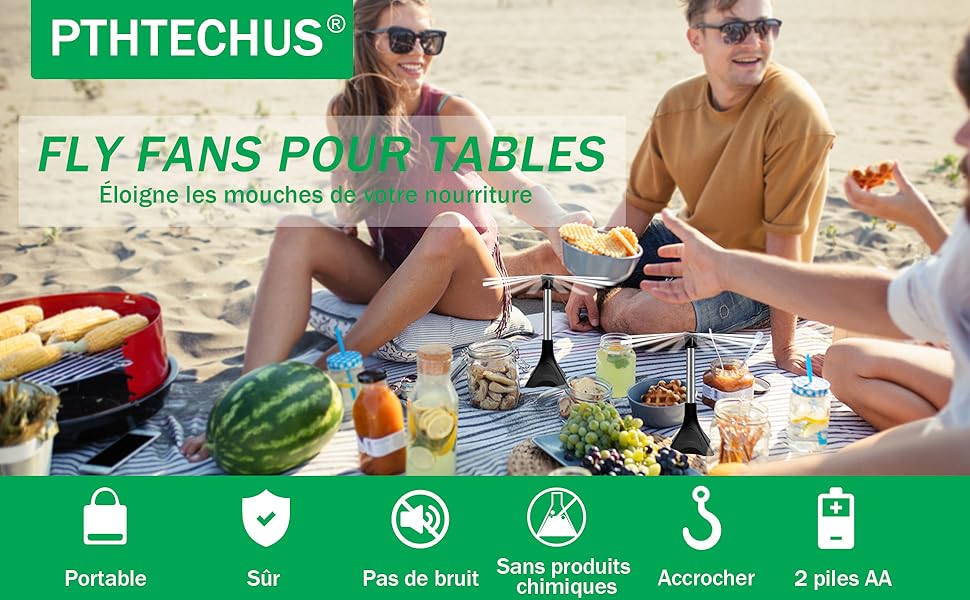 Ventilateur Anti-Mouche 2 Pièces Répulsifs Automatiques USB Contre les Mouches,