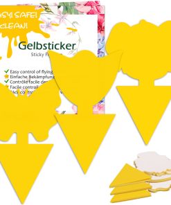 Blooven 30 PCS Fruit Fly Traps, Double-sided Fungus Gnat Sticky Catcher For Multiple Insects, Plant Fly Control Indoor (30 PCS Yellow)
