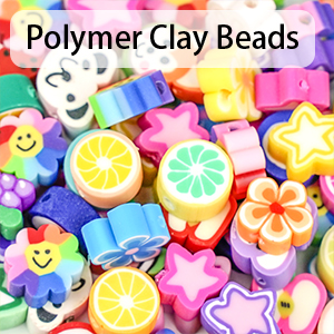 Polymer Clay Beads for bracelets making, kids bracelet making kit, clay beads with smiley beads