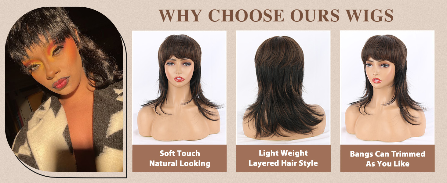 mullet wig pixie wig with bangs advantages