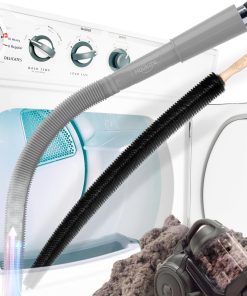 Holikme 2 Pieces Dryer Vent Cleaner Kit, Dryer Lint Vacuum Attachment and Flexible Dryer Lint Brush, Dryer Vent Vacuum Hose Attachment, Blue