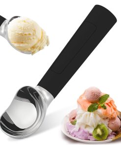 Electric Heated Ice Cream Scoop - Rechargeable Icecream Scoop with LED Display, IP67 Waterproof, Professional lce Cream Scoop for Hard lce Cream by Huyho (Black)