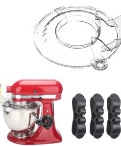 Pouring Shield for KitchenAid Tilt Head 4.5-5QT Stainless Steel (Only) with 3x Cord Organizer, Safety Pouring Shield, for kitchenaid mixer bowl,Stand Mixers,kitchen aid Accessories and Attachments