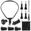Flexible POV Neck Mount for GoPro Hero 12/11/10/9/8/7/6/5/Max/Mini, Neck Mount with Clips Compatible with dji OSMO Action, Insta360, Phone