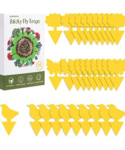 aonova Fruit Fly Traps, Pack 30 Yellow Double-sided Fungus Gnat Sticky Catcher for Plants Indoor and Outdoor Insects Fly Control - Non-Toxic, Waterproof