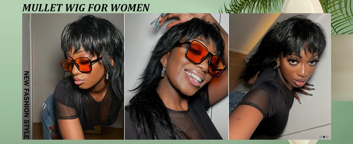 mullet wig for black women