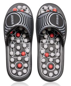 BYRIVER Acupressure Foot Massage Mat, Reflexology Tools, Spiky Ball Roller Therapy Sandals Shoes Slippers, Relief Muscle Fatigue, Sciatica, Heel, Lower Back Pain (03L)