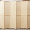 Duraspace 4 Panel Bamboo Room Divider, 6ft Tall Folding Privacy Screen for Room Separation and Portable Freestanding Wall Partition, Sturdy Double Hinge Folding Screen
