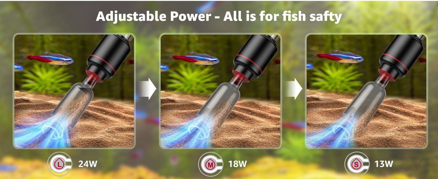 Suness 24W Aquarium Vacuum Gravel Cleaner
