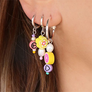 DIY earrings arts and crafts polymer clay fruits flower animals beads for jewelry making for girls