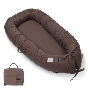 EAQ Baby Lounger, Snuggle Me Lounger, Portable Baby Nest Breathable & Soft, Organic Cotton Baby Lounger Pillow, Safe Baby Bassinet for Co-Sleeping, Nursery, Travel, Playtime