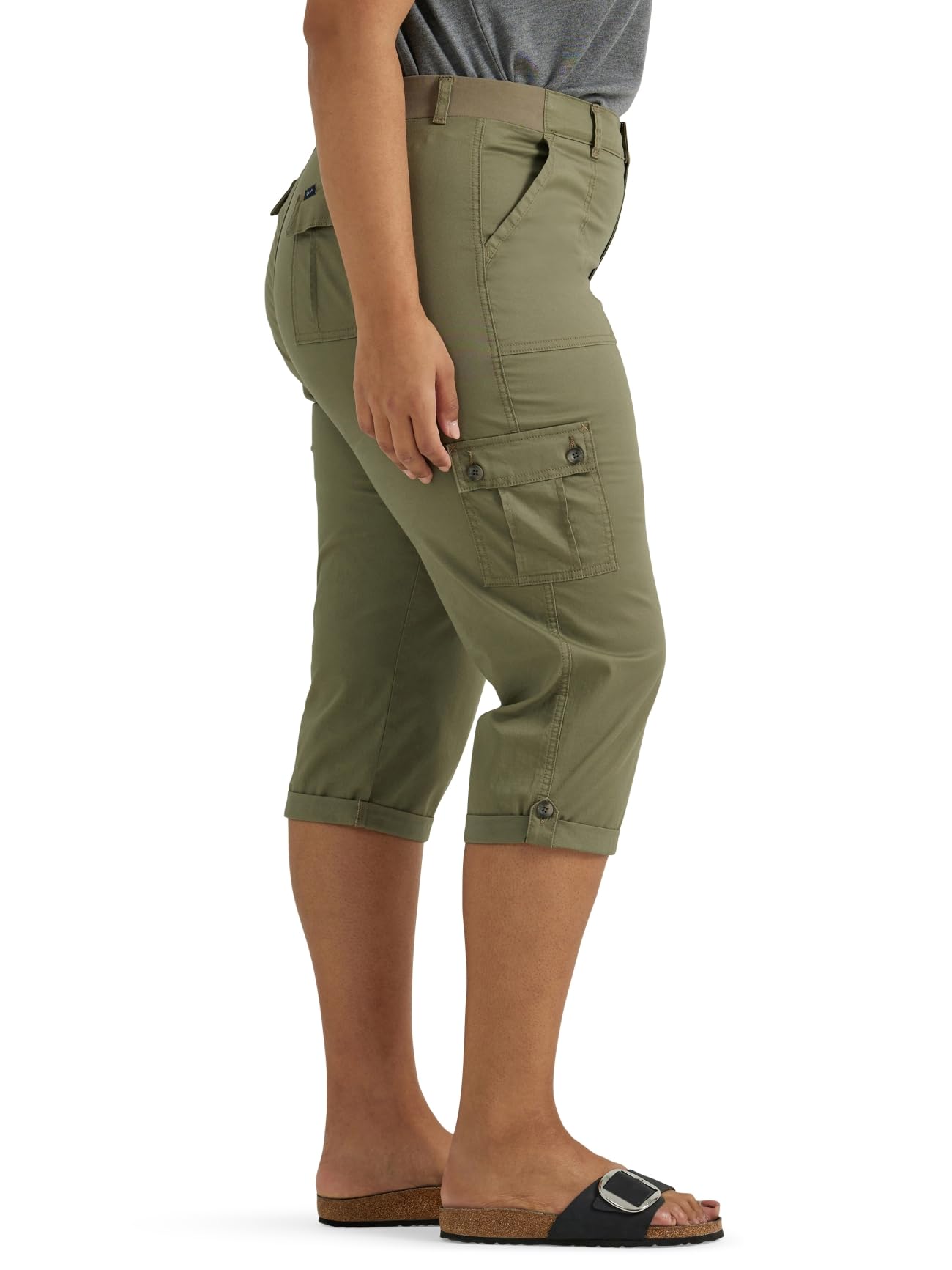 Lee womens Plus Size Ultra Lux Comfort With Flex-to-go Cargo Capri Pant - Image 2