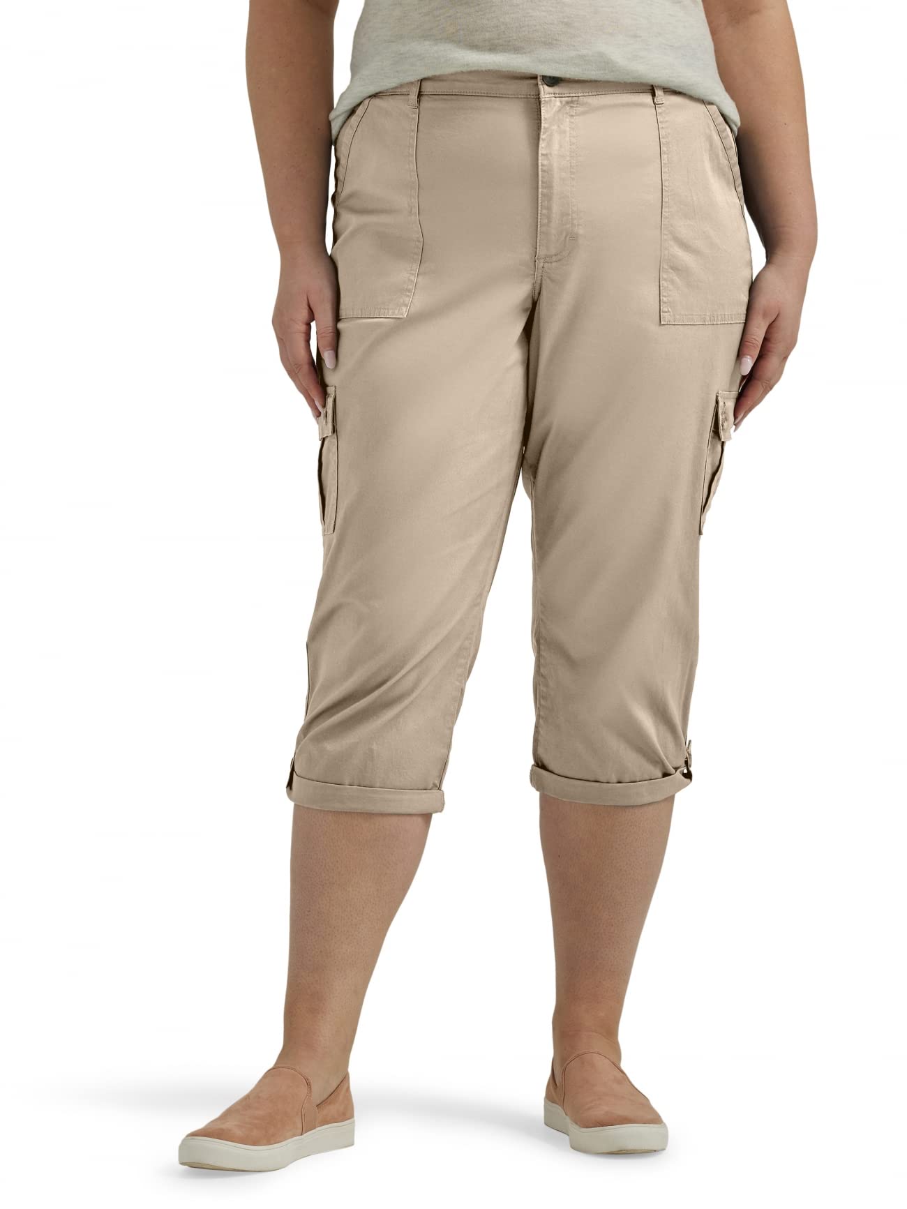 Lee womens Plus Size Ultra Lux Comfort With Flex-to-go Cargo Capri Pant - Image 43