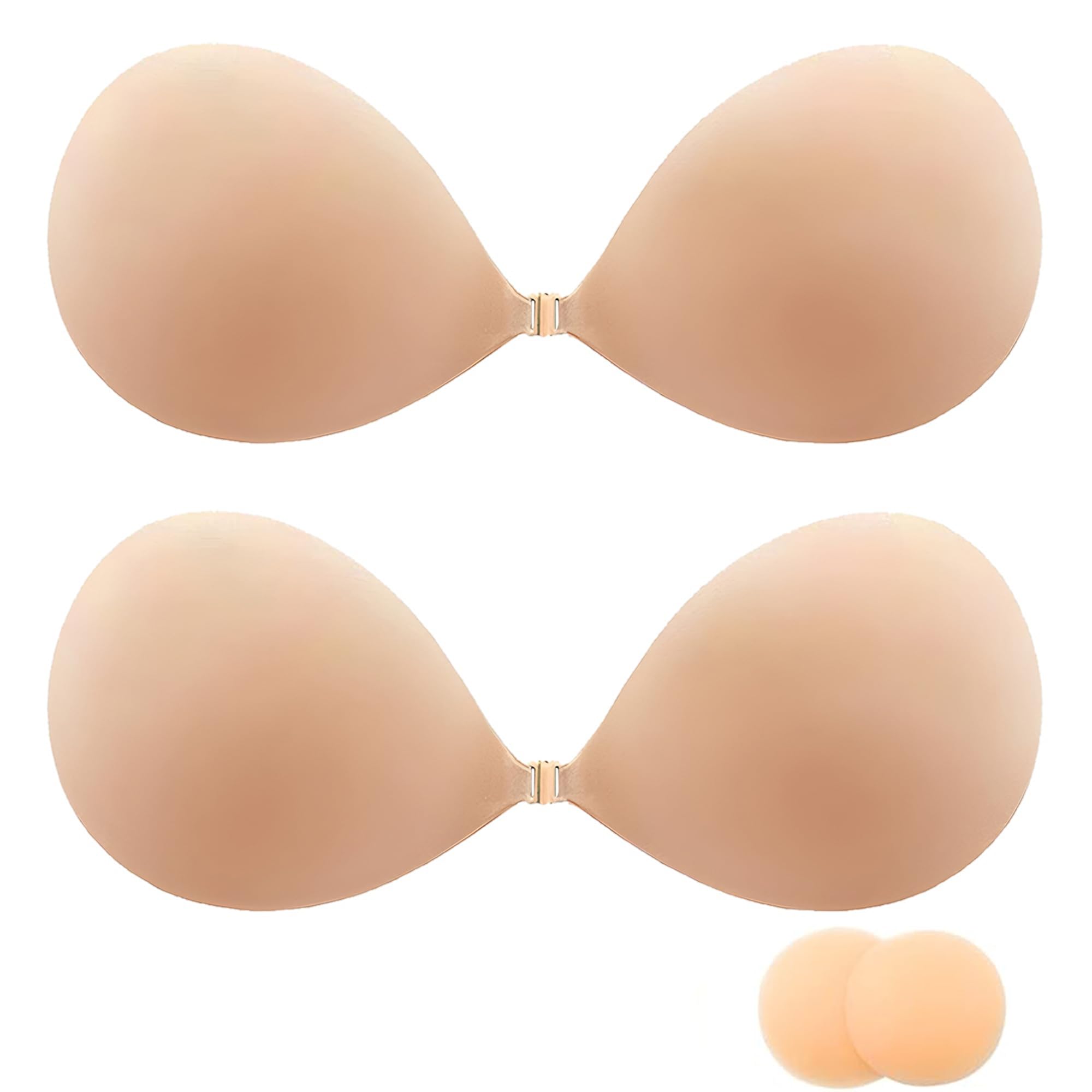 Sticky Bra, Backless Strapless Bra Push Up, Adhesive Invisible Lift Up Bras 2 Pieces