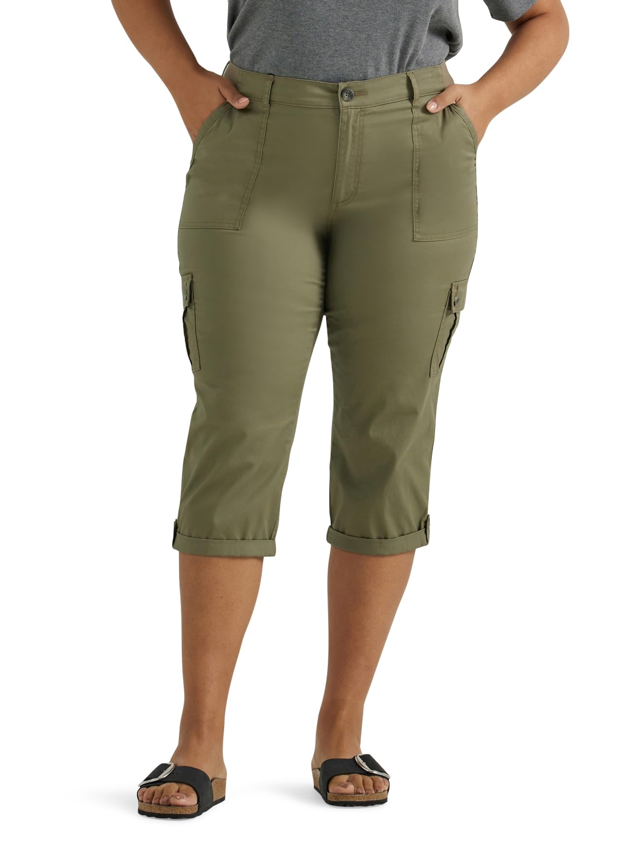 Lee womens Plus Size Ultra Lux Comfort With Flex-to-go Cargo Capri Pant