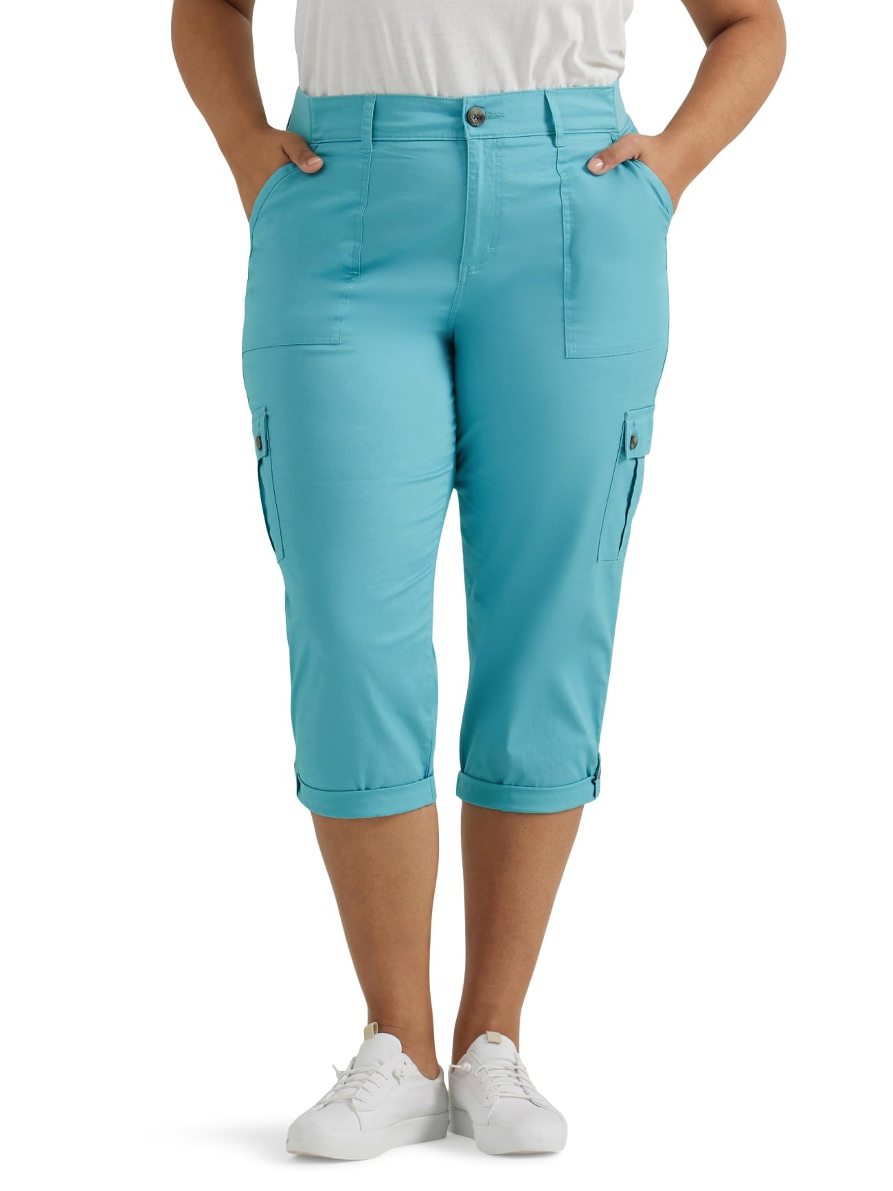 Lee womens Plus Size Ultra Lux Comfort With Flex-to-go Cargo Capri Pant - Image 21