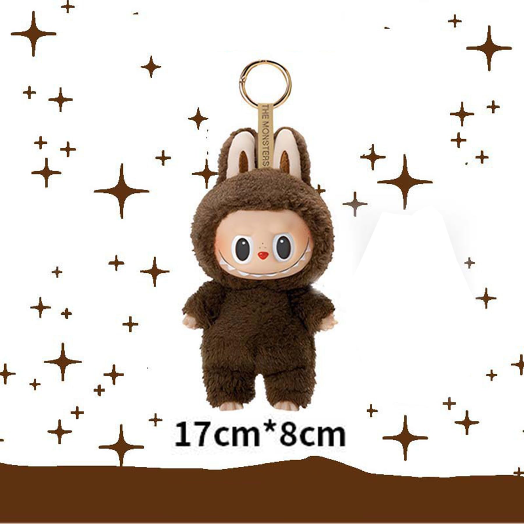 Labubu Keychain backpacks key pendants, Plush Doll Pendant Hanging Decoration Keyring Card Gift, Stress-Relieving Accessory - Image 2
