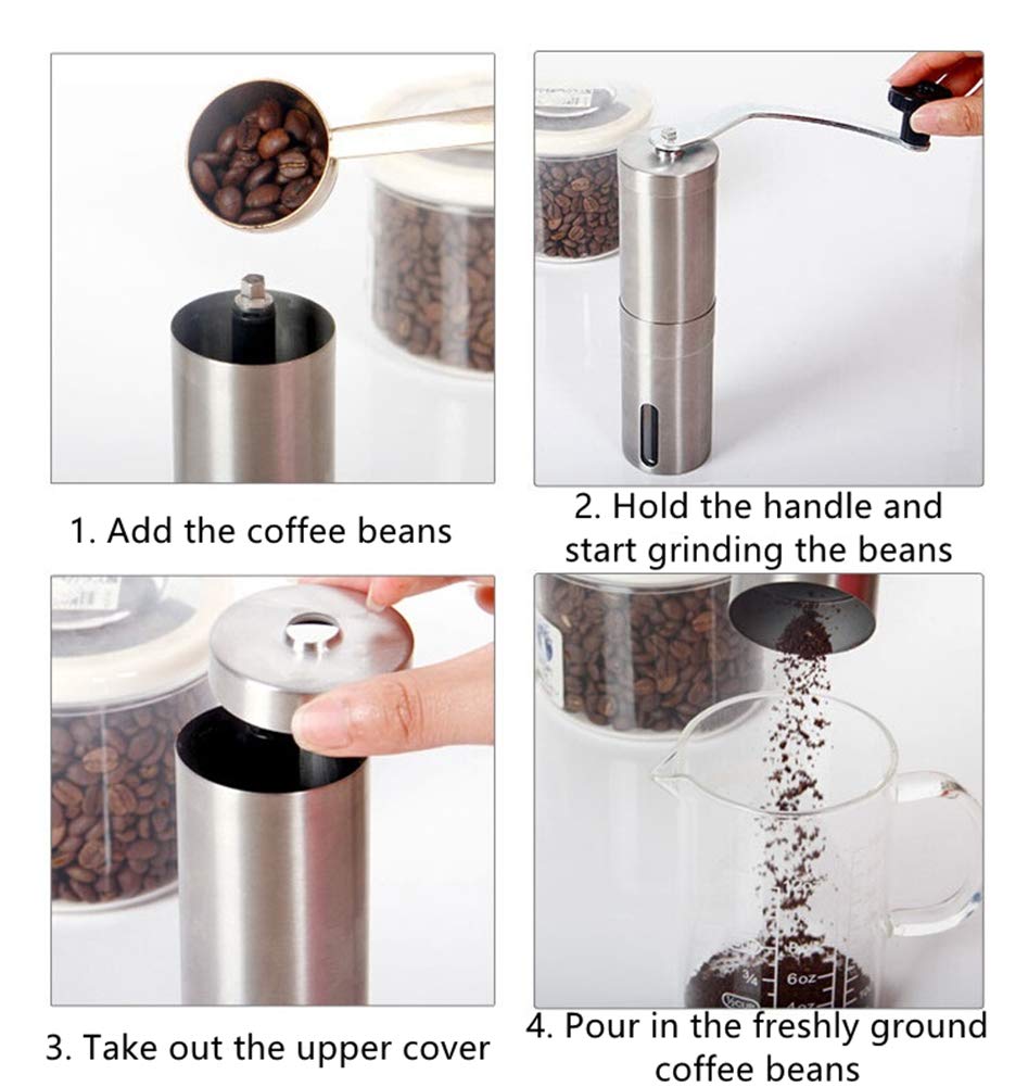 Manual Burr Coffee Grinder - Adjustable Settings for French Press, Espresso, Drip Coffee, Turkish Brew - Stainless Steel Handheld Grinder - Image 7