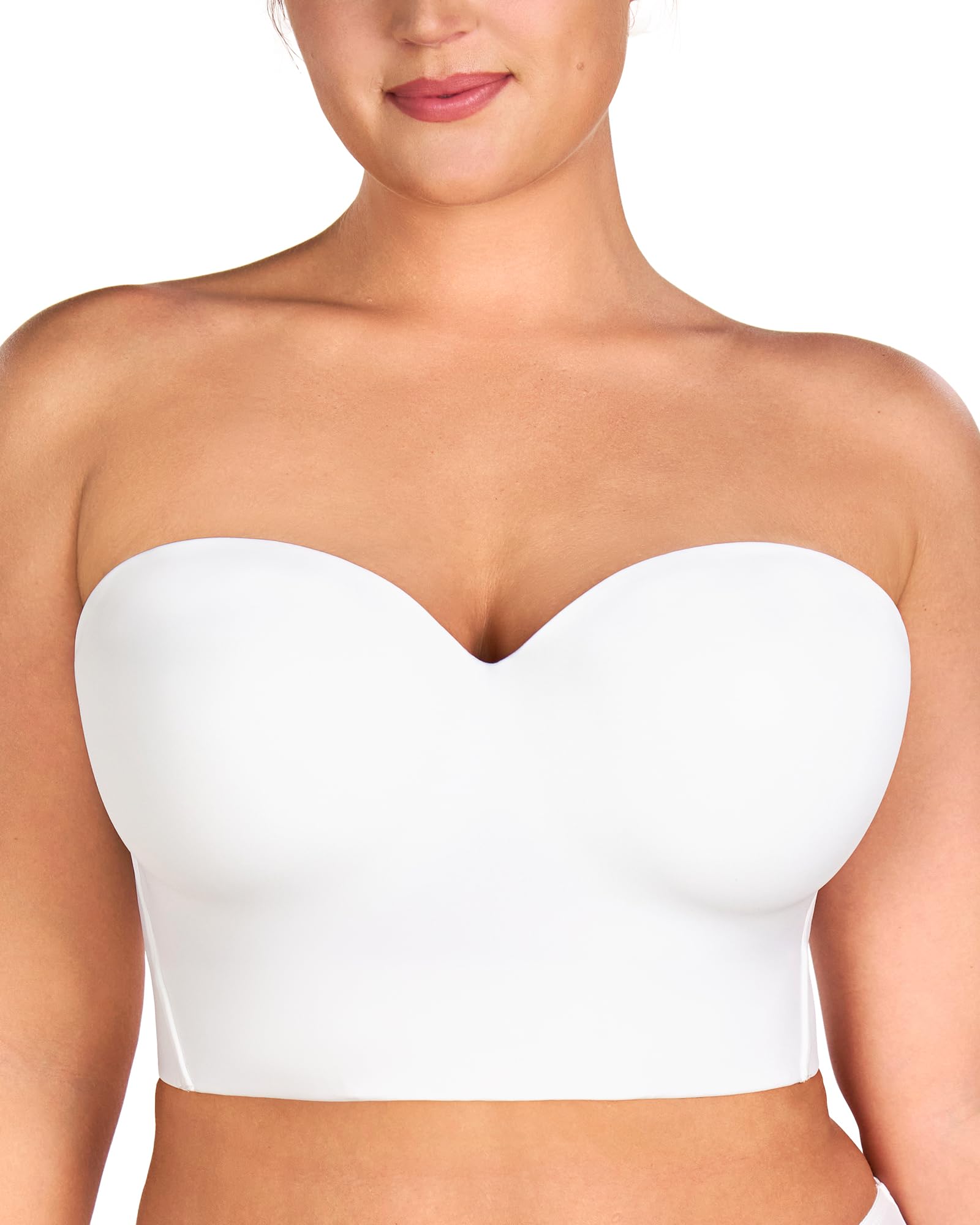 HSIA Longline Strapless Bra for Women, Anti-Slip Support Corset for Large Bust Convertible Bustier Bandeau for Big Breasts - Image 3