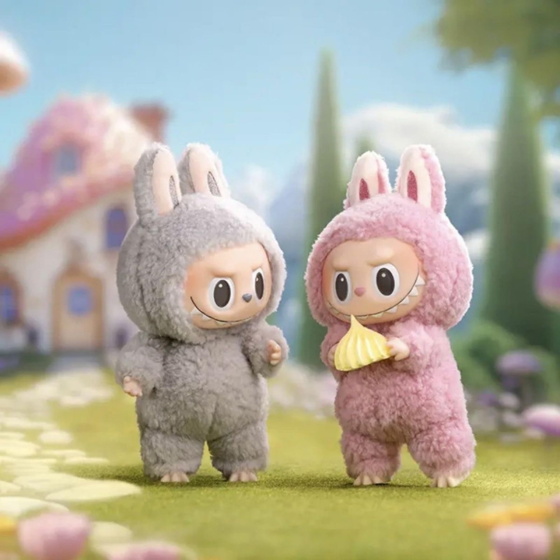 Labubu Keychain backpacks key pendants, Plush Doll Pendant Hanging Decoration Keyring Card Gift, Stress-Relieving Accessory - Image 8