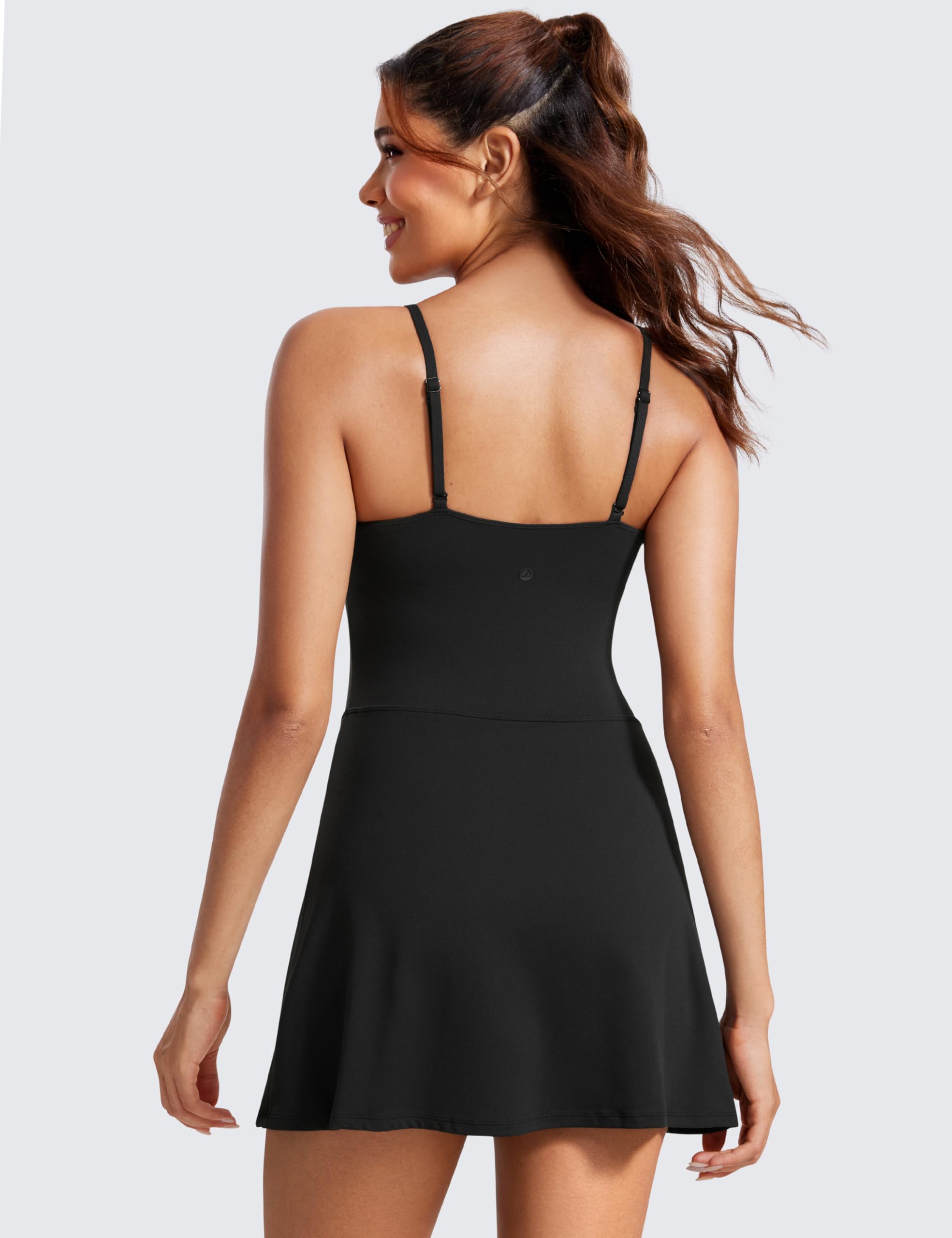 CRZ YOGA Womens Butterluxe Tennis Dress Spaghetti Strap Casual Athletic Sports Outfits with Built-in Shorts and Bras - Image 14