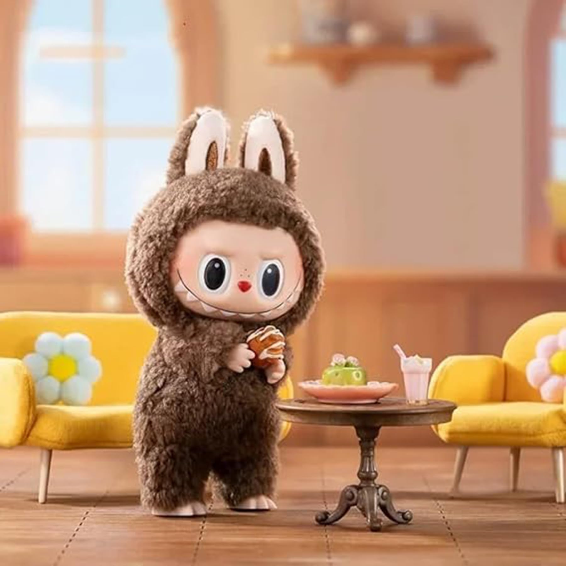 Labubu Keychain backpacks key pendants, Plush Doll Pendant Hanging Decoration Keyring Card Gift, Stress-Relieving Accessory - Image 3