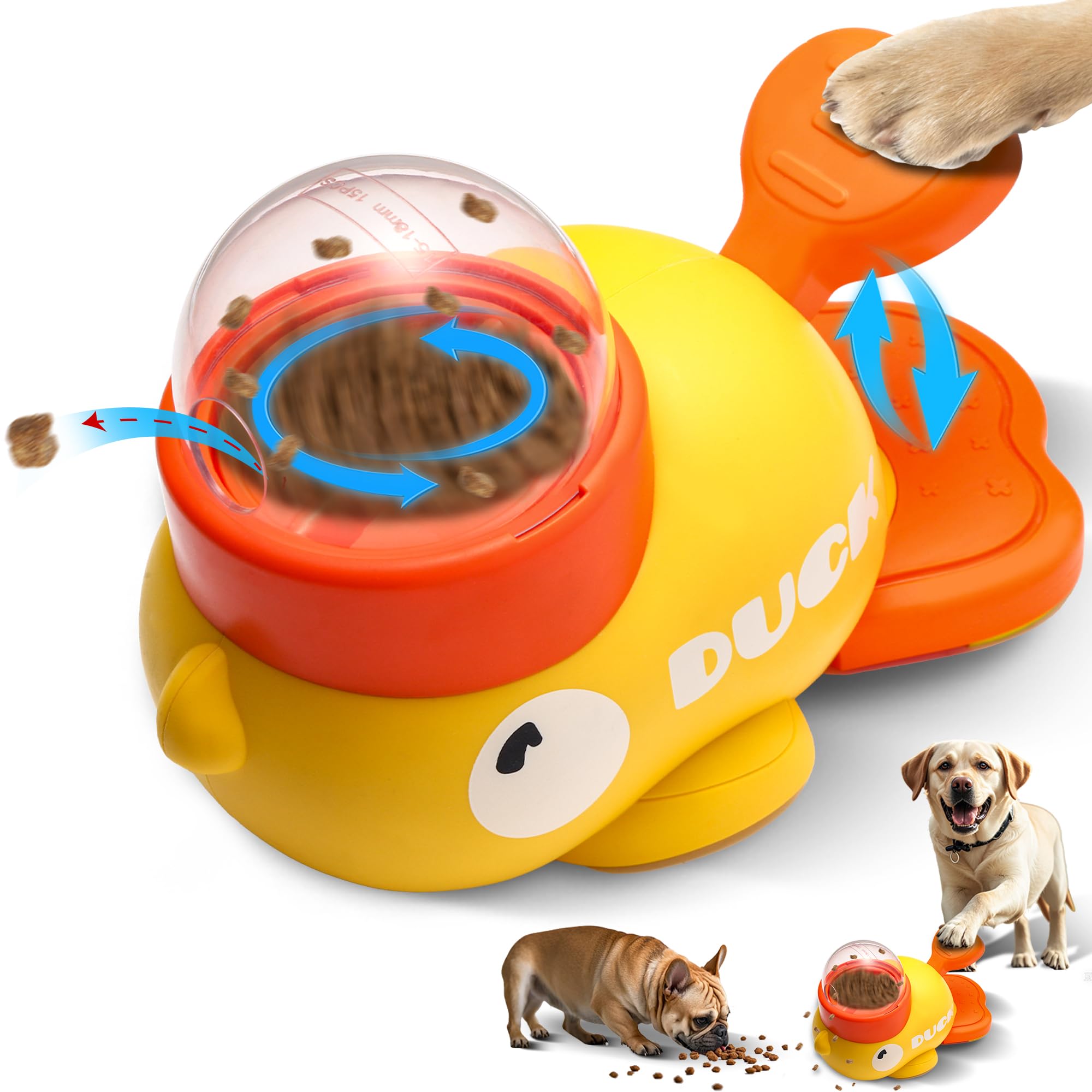 2-in-1 Dog Interactive Slow Feeder Dog Food Puzzle Toy-Durable and Safe for Small & Medium Dogs Duck-Shaped Design Promotes IQ Training Reduces Bloating Anti-Gulping for Fun Mealtime