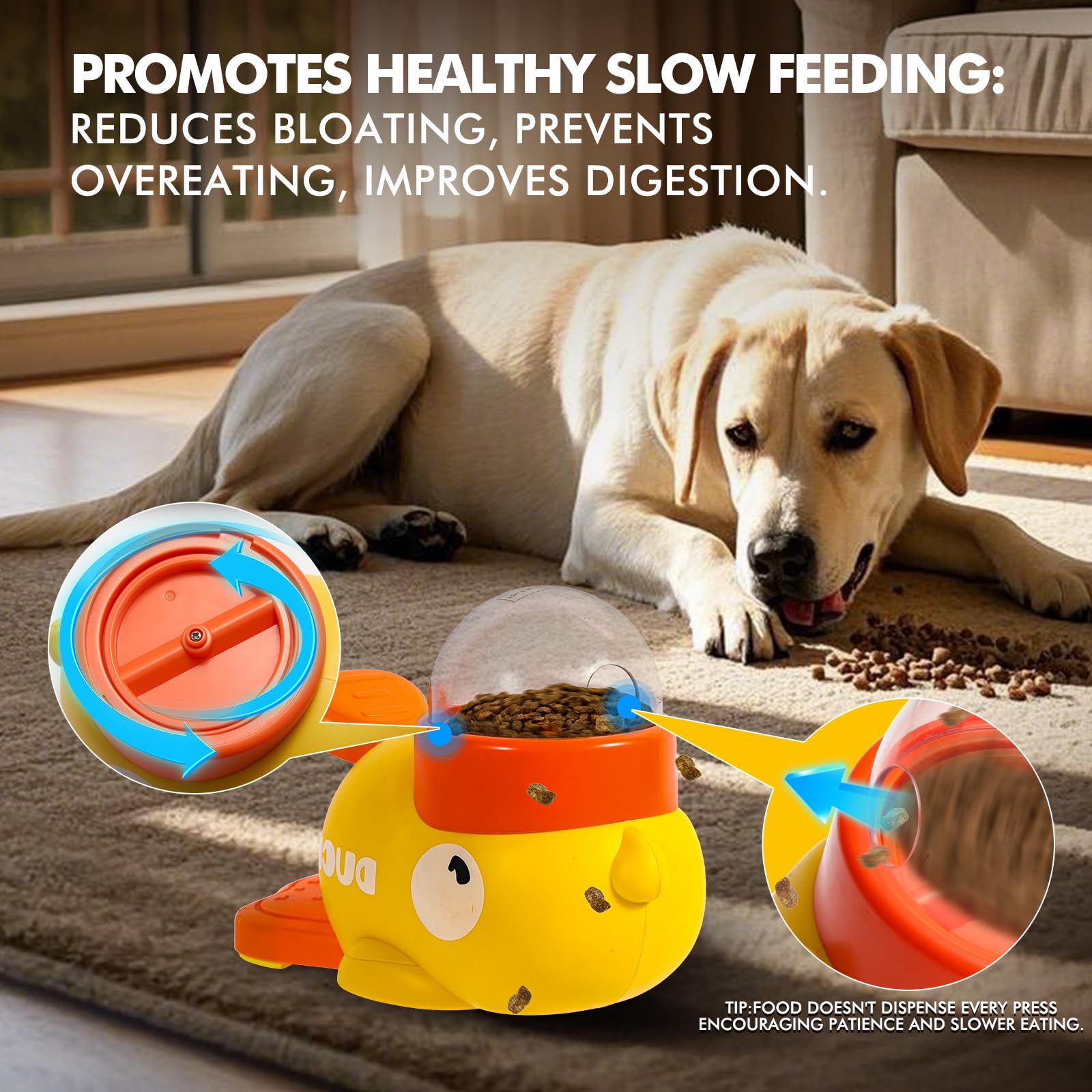 2-in-1 Dog Interactive Slow Feeder Dog Food Puzzle Toy-Durable and Safe for Small & Medium Dogs Duck-Shaped Design Promotes IQ Training Reduces Bloating Anti-Gulping for Fun Mealtime - Image 11